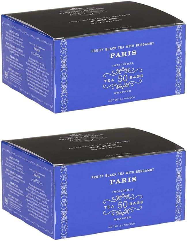 Harney & Sons Paris Tea Bags - Box of 50 Tea Bags (Pack of 2) Fruity Black Tea with Bergamot - Product Image