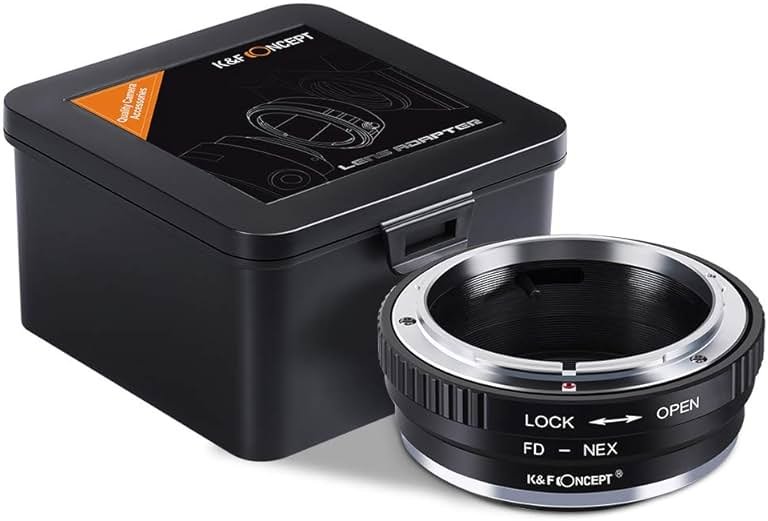 K&F Concept Lens Mount Adapter FD to NEX Compatible for Canon FD FL Lens to NEX E-Mount Camera Compatible for Sony Alpha NEX-7 NEX-6 NEX-5N NEX-5 NEX-C3 NEX-3 - Product Image