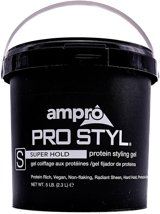 AmPro Pro Styl Styling Gel - Protects and Strengthens Your Strands - Non-Flaking, Alcohol Free, Vegan Formula - Flexible, Touchable Hold for All Hair Textures - Super Hold - 80 oz - Product Image