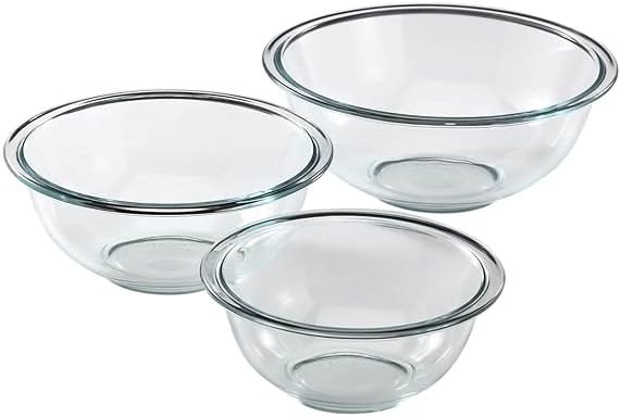 Pyrex Essentials (3-Piece) Glass Mixing Bowls Set For Prepping, Baking and Cooking, Preheated Oven, Dishwasher, Freezer, and Microwave Safe - Product Image