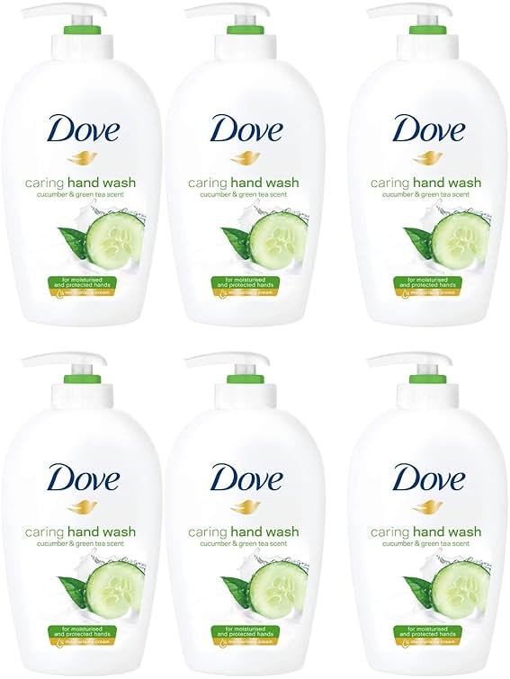 Dove Caring Hand Wash, Fresh Touch Cucumber & Green Tea, 8.45 Fl Oz (Pack of 6) - Product Image