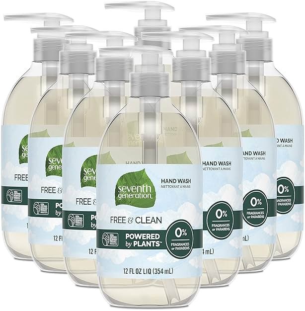 Seventh Generation Liquid Hand Soap Fragrance Free Free & Clean Unscented Hand Soap 12 Fl.oz, Pack of 8 - Product Image