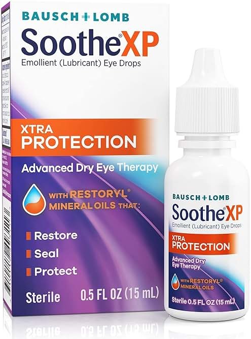 Soothe XP Eye Drops for Dry Eye Symptoms, Xtra Protection Lubricating Eye Drops, Restores Moisture, Relieves Irritation and Protects Against Tear Loss, Advanced Dry Eye Therapy, 0.5 Fl Oz - Product Image