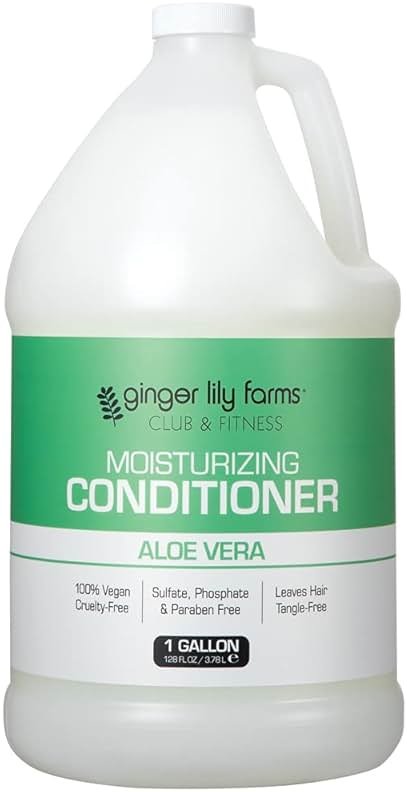 Ginger Lily Farms Club & Fitness Moisturizing Conditioner for Dry Hair, 100% Vegan & Cruelty-Free, Aloe Vera Scent, 1 Gallon (128 fl oz) Refill, white - Product Image
