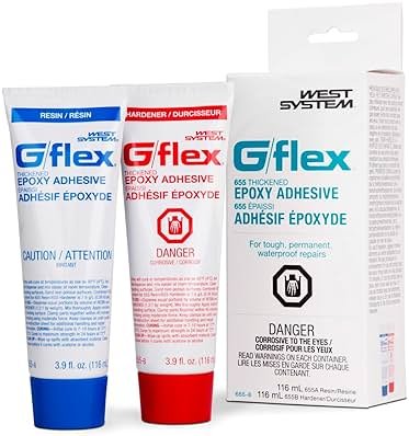 West System 655-8 G/flex Epoxy Adhesive, two 4.5 fl oz., White - Product Image