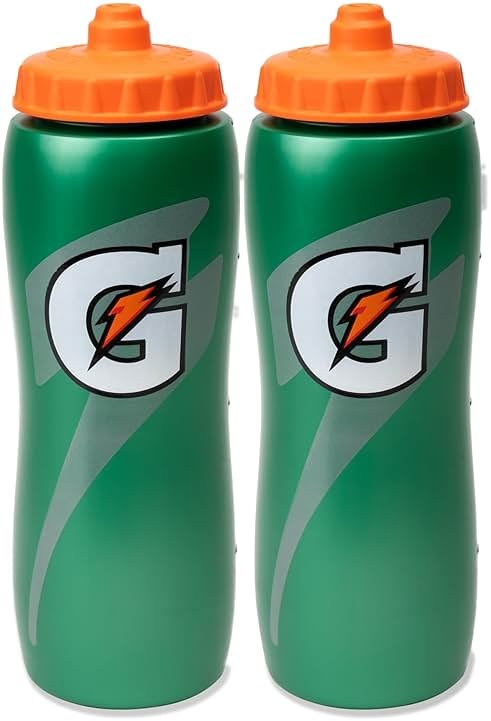 Gatorade 32 Oz Squeeze Water Sports Bottle - Pack of 2 - New Easy Grip Design - Product Image