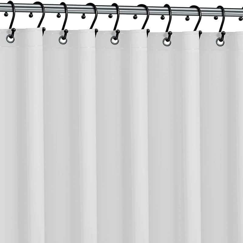 No Smell Shower Curtain Liner 72x72 White - PEVA Plastic Shower Curtain for Bathroom, PVC-Free Waterproof Shower Liner with Metal Grommets and Magnet-Weighted Bottom Hem - Washable Inner Liner - Product Image