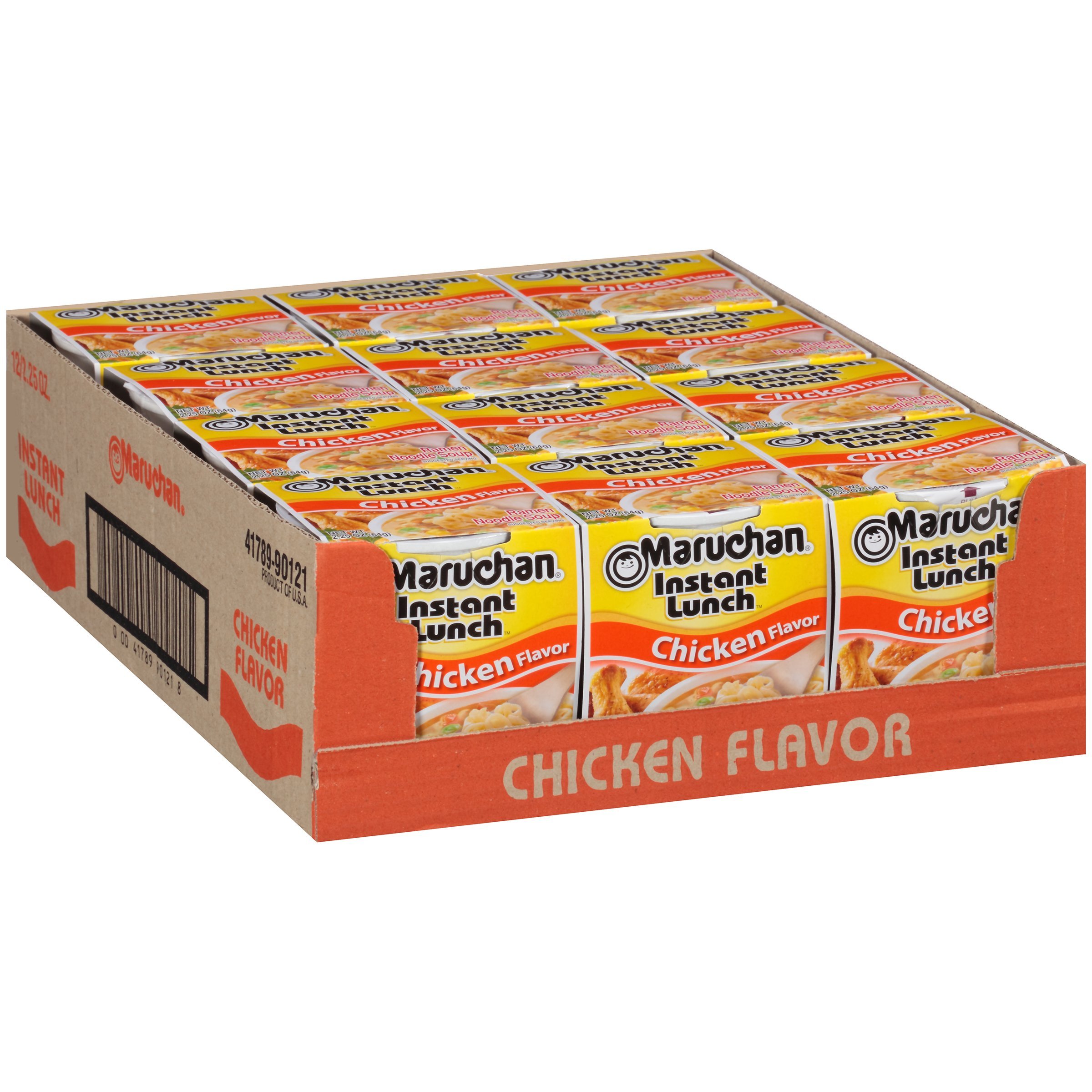 Maruchan Instant Lunch Ramen Noodles, Chicken Flavor – Japanese-Style Instant Noodle Soup, Easy Meal Ready in 3 Minutes – 2.25 Oz. (12 Pack) - Product Image