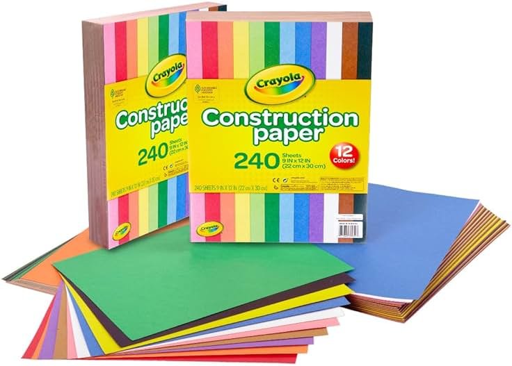 Crayola Construction Paper Bulk Pack (480 Sheets) – 10 Assorted Colors, 9x12, Teacher School Supplies & Classroom Must Haves, Card Making Craft Supplies, Art Paper - Product Image