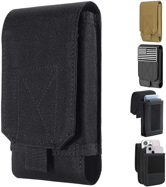 Urvoix Black Army Camo Molle Bag for Mobile Phone, Belt Pouch Holster Cover Case for iPhone 17 Pro Max/iPhone 16 Pro Max/iPhone 15 Pro Max/iPhone 14 13 12 Pro Max/iPhone 16 15 14 Plus - Product Image