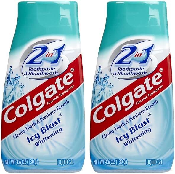 Colgate 2 in 1 Whitening Icy Blast Toothpaste & Mouthwash, 4.6oz, 2pk - Product Image
