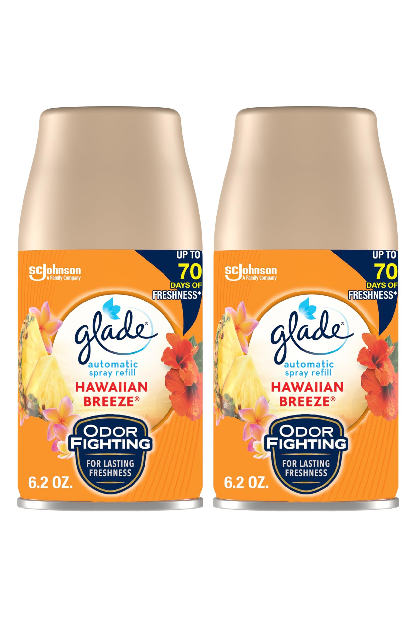 Glade Automatic Spray Refill, Air Freshener for Home and Bathroom, Hawaiian Breeze, 6.2 Oz, 2 Count - Product Image