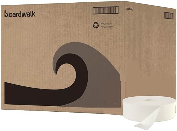 Boardwalk BWK 6102 2000' Length, 12" Width 2-Ply JRT Sr Roll Toilet Tissue - Product Image