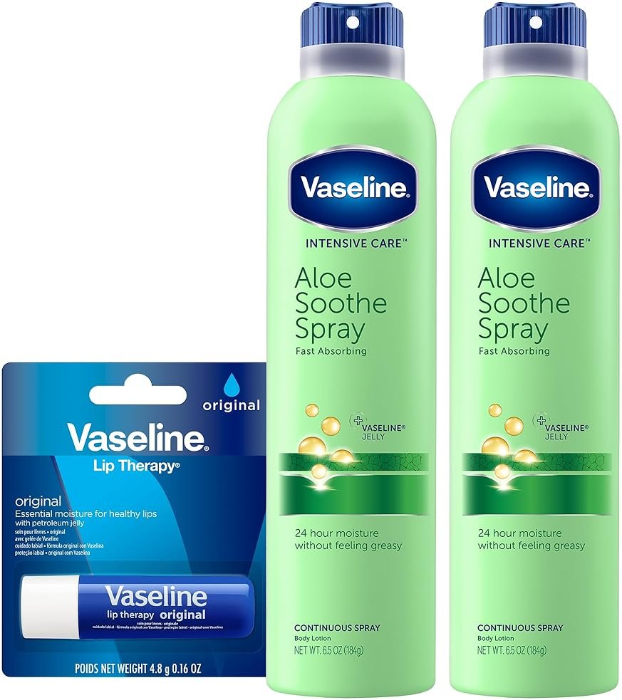 Vaseline Intensive Care Spray Moisturizer, Aloe Soothe 6.5 oz, Twin Pack - Product Image