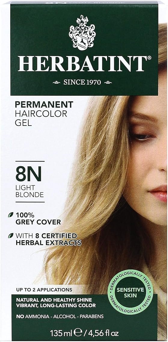 Herbatint 8N Light Blonde Permanent Herbal Hair Color Gel 4.5 fl. oz. (a) - Product Image