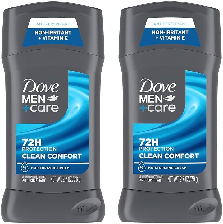 DOVE MEN + CARE Antiperspirant Deodorant Stick Clean Comfort Twin Pack 72-Hour Sweat & Odor Protection Antiperspirant for Men With 1/4 Moisturizing Cream 2.7 oz - Product Image
