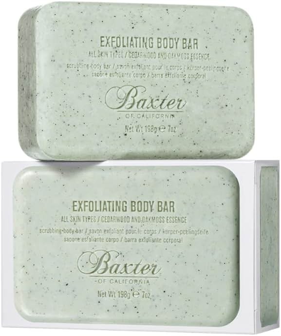 Baxter of California Men’s Exfoliating Body Bar Soap, Deep Cleansing & Moisturizing Formula with Cedarwood & Oak Moss, Buffs Away Dry Skin for All Skin Types, Paraben-Free, 7 Ounce - Product Image