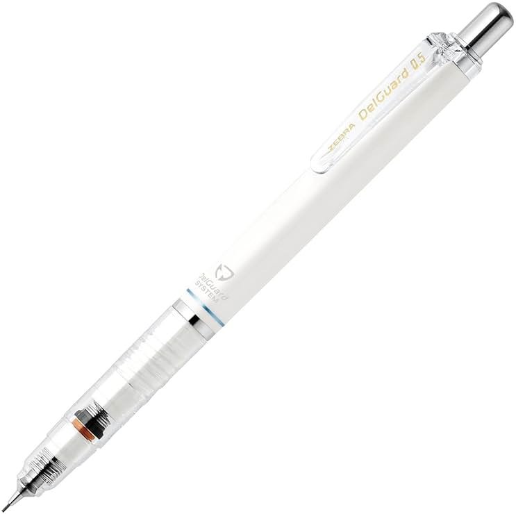 Zebra DelGuard 0.5mm Lead Mechanical Pencil, White Body (P-MA85-W) - Product Image