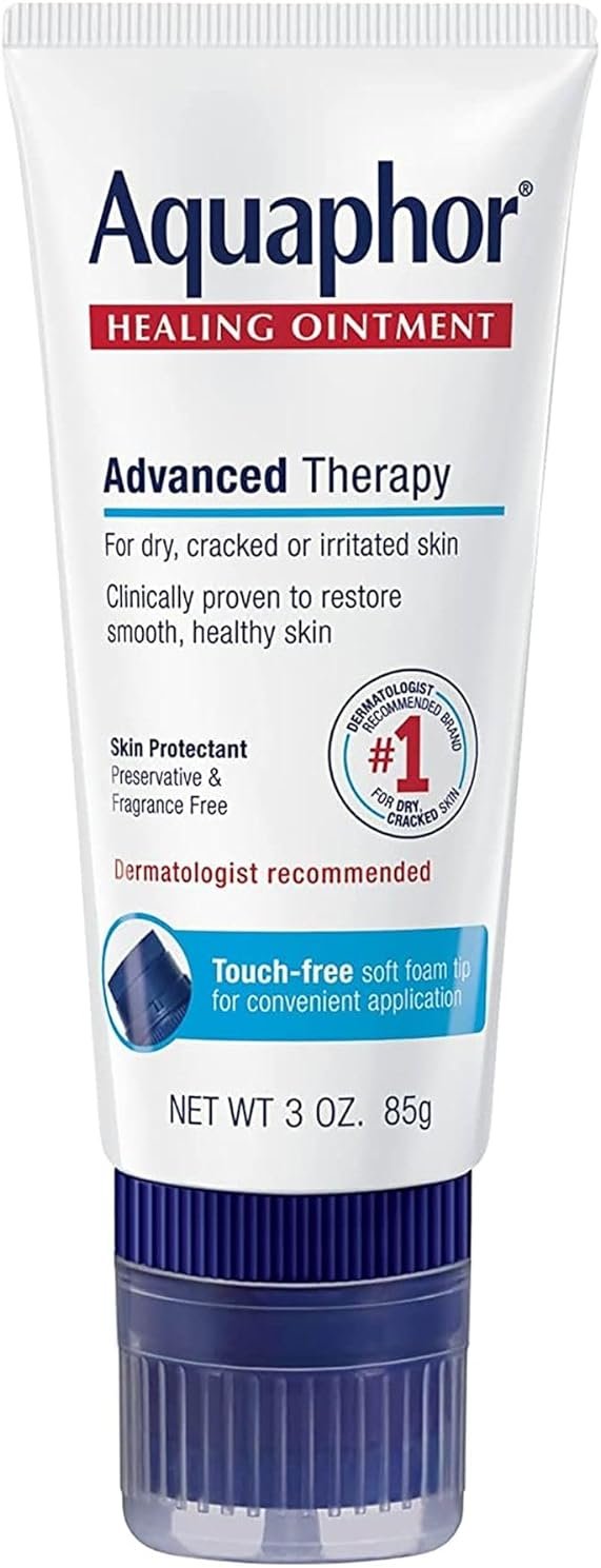 Aquaphor Healing Ointment Advanced Therapy Skin Protectant with Touch-Free Applicator, 3 Oz Tube, Pack of 3 - Product Image