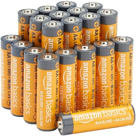 Amazon Basics 20-Pack AA Alkaline Batteries, 1.5 Volt, 10-Year Leak-Free Shelf Life, for Everyday and Household Devices - Product Image