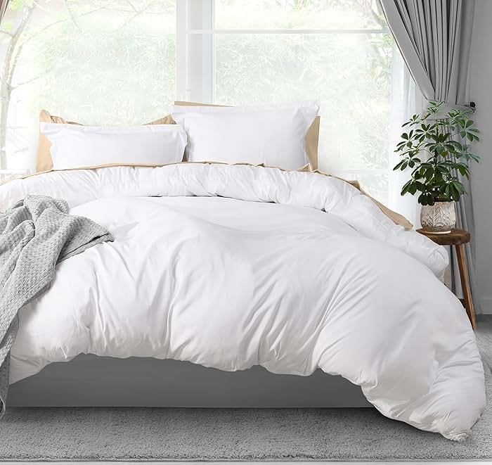 Utopia Bedding Duvet Cover Queen Size - 3 Piece with Zipper Closure - 1 Comforter Cover 90X90 Inches & 2 Pillow Shams 20X26 Inches (White) Comforter Not Included - Product Image