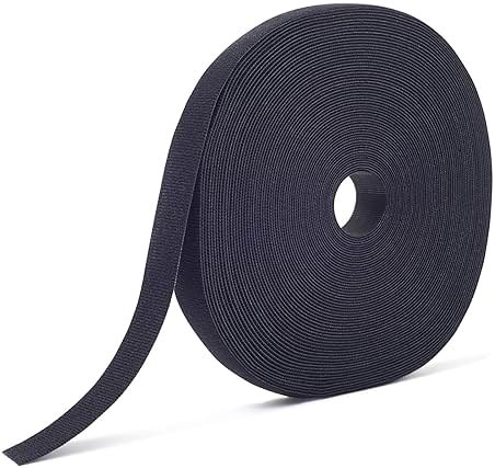 VELCRO Brand ONE_WRAP Tape 3/8" x 25 Yard Double Sided Self Gripping Roll, 189754, Black - Product Image