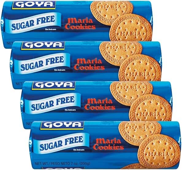 Sugar Free Maria Cookies by Goya, Thin Crisp, Baked Goods, Snacks for School and Work, Lunch Box Snacks, 4 Pack, 7oz. Each - Product Image