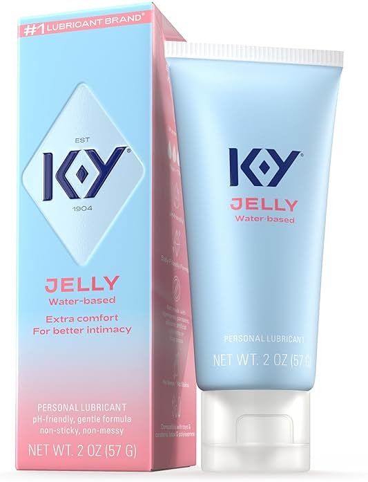 K-Y Jelly Water Based Lube For Sex, Anal Lube, Non-Greasy Water Based Personal Lubricant, pH Friendly Sex Lube Can Be Used With Sex Toys For Women & Male Sex Toys, Condom Friendly Personal Lube, 2 oz - Product Image