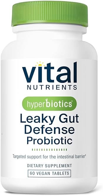 Hyperbiotics Vital Nutrients Leaky Gut Repair Supplement Probiotic | Science Backed Formula Strengthens Intestinal Barrier and Gut Health* | Reduces Digestive Discomfort | 60 Vegan Count - Product Image