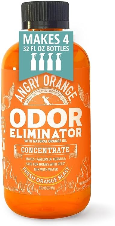 Angry Orange Pet Odor Eliminator 8 oz. bottle- Industrial Strength Pet Odor Remover - Makes (4) 32oz. Bottles - 1 Gallon - Neutralizes and Sanitizes Tough Pet Odors Fast - Product Image