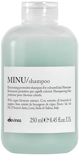 Davines MINU Shampoo, Hydrating Color-Protecting Gentle Cleansing Action for Colored Hair - Preserves Cosmetic Color Vibrancy, Keeping it Bright, Shiny, and Soft with Salina Caper, 8.45 Fl Oz - Product Image