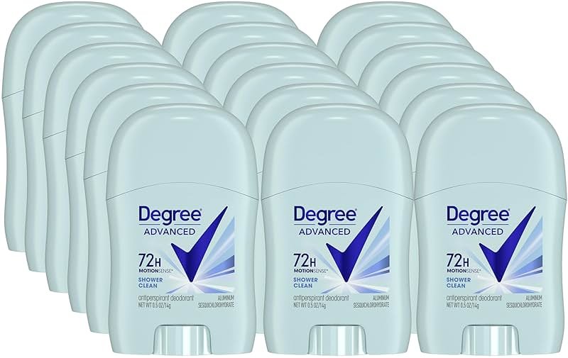Degree Women’s Travel Deodorant Shower Clean 18-Pack – 72H Body Heat Activated Mini Antiperspirant, 0.5 Oz Ea - Product Image