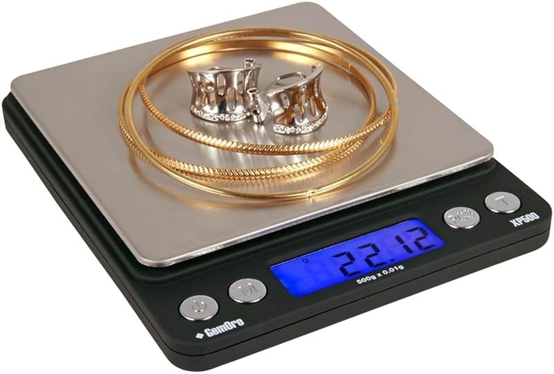GemOro Platinum XP500 | Jewelers Pocket Scale | Countertop Portable Scale with Durable Precision | Digital Accurate Tool with Expert Professional Reading & Accuracy 500g x 0.01g Readability (Silver) - Product Image