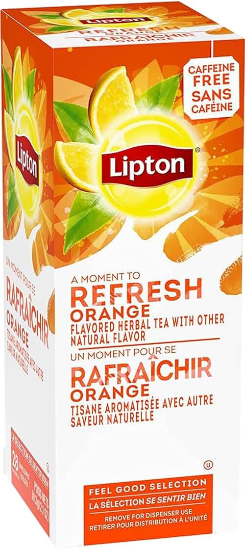 Lipton - Caffeine Free Orange Herbal Tea, 28 Tea Bags, 2.1oz Box (Pack of 3) - Product Image