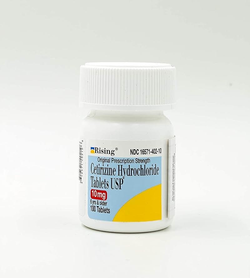 Cetirizine 10 mg Antihistamine Tablets Generic for Zyrtec 24 Hour Allergy Tablets 100 Tablets per Bottle Pack of 2 Total 200 Tablets - Product Image