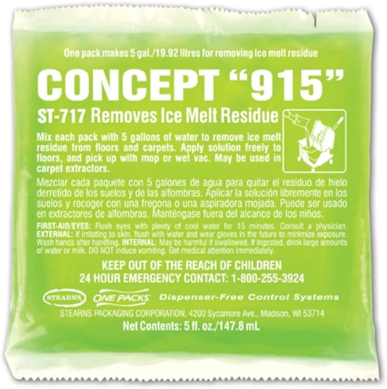 Stearns One Pack Concept 915 Ice Melt Residue Remover for Hard Floors and Carpets (36 - 5 fl. oz. Packets per Case) - Product Image