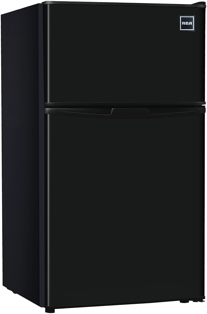 RCA - 2-Door - Compact Refrigerator/Freezer - Reversible Doors - Adjustable Thermostat - 3.2 Cu. Ft. - Black, - Product Image