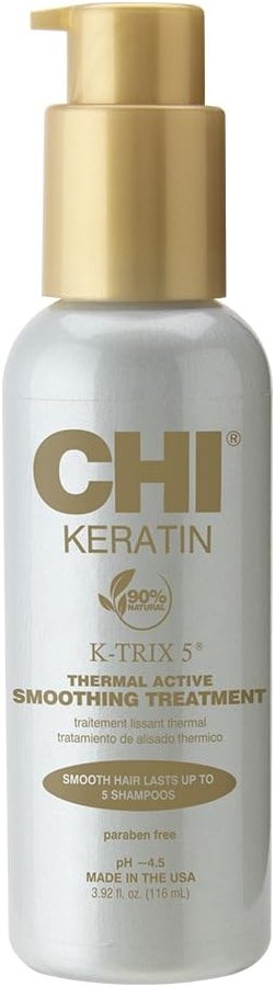 CHI Keratin K-Trix 5 Smoothing Treatment, Hair Serum For Creating Smooth, Frizz-Free Styles That Last, Sulfate, Paraben, & Cruelty-Free, 3.92 Oz - Product Image