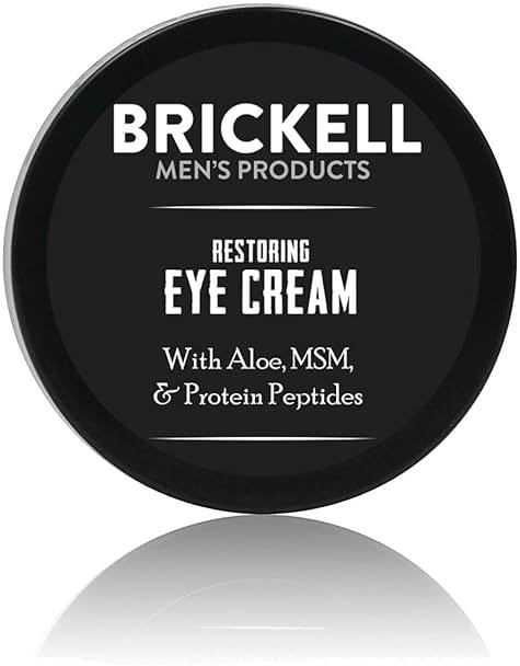 Brickell Men's Restoring Under Eye Cream for Men, Anti Aging Eye Balm To Reduce Puffiness, Wrinkles, Dark Circles, Crows Feet & Eye Bags, Caffeine, Hyaluronic Acid & Protein Peptides, 0.5oz, Unscented - Product Image