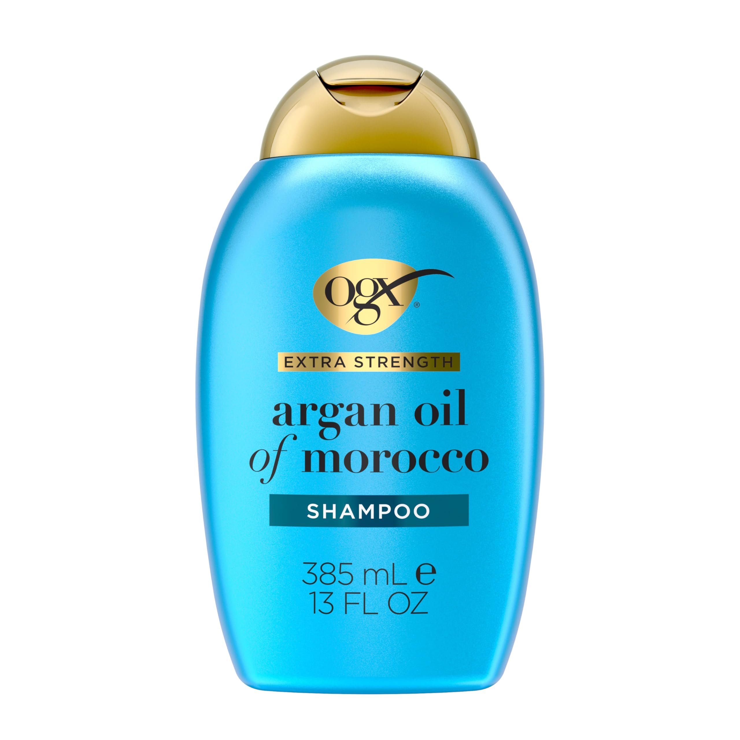 OGX Extra Strength Hydrate & Repair + Argan Oil of Morocco Shampoo for Dry, Damaged Hair, Cold-Pressed Argan Oil to Moisturize & Smooth, Paraben-Free, Sulfate-Free Surfactants, 13 Fl Oz - Product Image