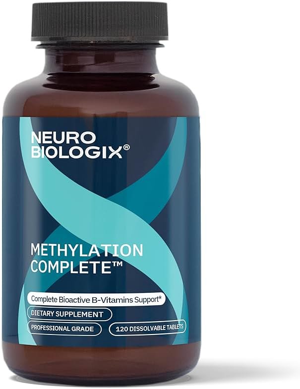 Neurobiologix Methylation Complete, Methylated B Complex with Methylfolate, Vitamin B12 & B6, Daily Energy, Immune & Cellular Health Support for Kids & Adults, Gluten Free, 120 Chewable Tablets - Product Image
