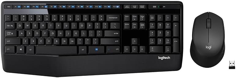 Logitech MK345 Wireless Keyboard and Mouse Combo with Palm Rest, 2.4 GHz USB Receiver, Compatible with PC, Laptop, Black - Product Image