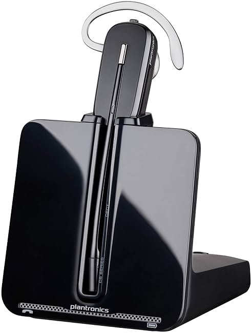 Plantronics - CS540 Wireless DECT Headset (Poly) - Single Ear (Mono) Convertible (3 Wearing Styles) - Connects to Desk Phone - Noise Canceling Microphone - Product Image
