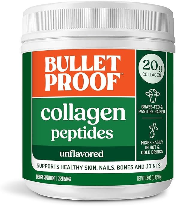 Bulletproof Unflavored Collagen Peptides Powder, 20g Grass-Fed Collagen Protein and Amino Acids for Skin, Bones and Joints, 17.6 Ounces - Product Image