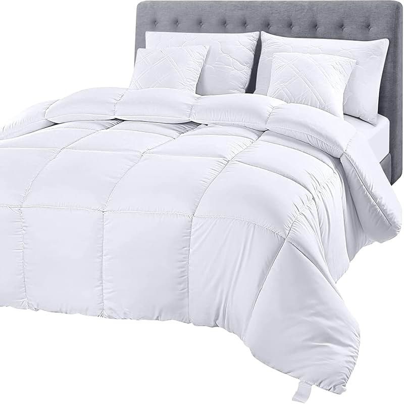 Utopia Bedding Queen Comforter Duvet Insert, Quilted White Comforter with Corner Tabs, Box Stitched Down Alternative Comforters Queen Size 88 x 88 inches - Product Image