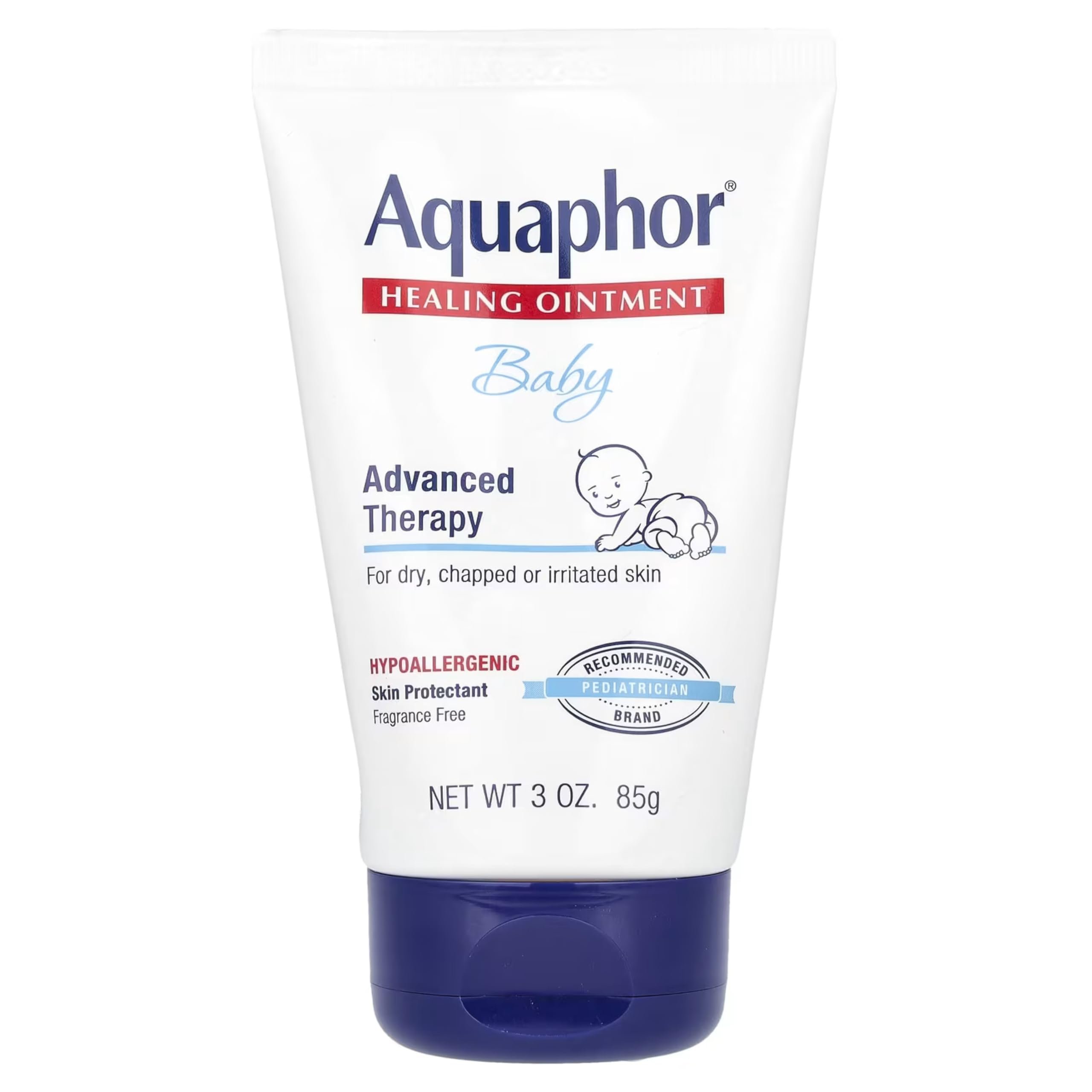 Aquaphor Baby Healing Ointment - Advanced Therapy for Chapped Cheeks and Diaper Rash - 3 oz. Tube - Product Image