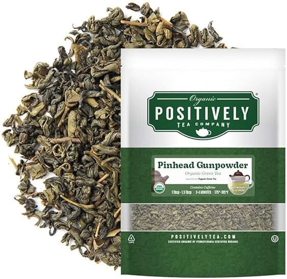 Organic Positively Tea Company, Pinhead Gunpowder Green Tea, Loose Leaf, 16 Ounce - Product Image