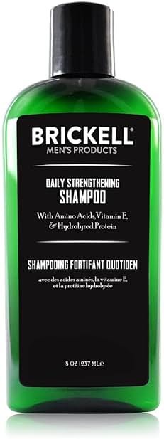 Brickell Men's Products Daily Strengthening Shampoo for Men, Mint & Tea Tree Oil To Soothe Dry and Itchy Scalp, Sulfate Free and Paraben Free, With Pro-Vitamin B5 & Hydrolyzed Protein, 8oz, Scented - Product Image