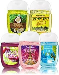 Bath and Body Works Anti-Bacterial Hand Gel 5-Pack PocketBac Sanitizers, Assorted Scents, 1 fl oz each - Product Image