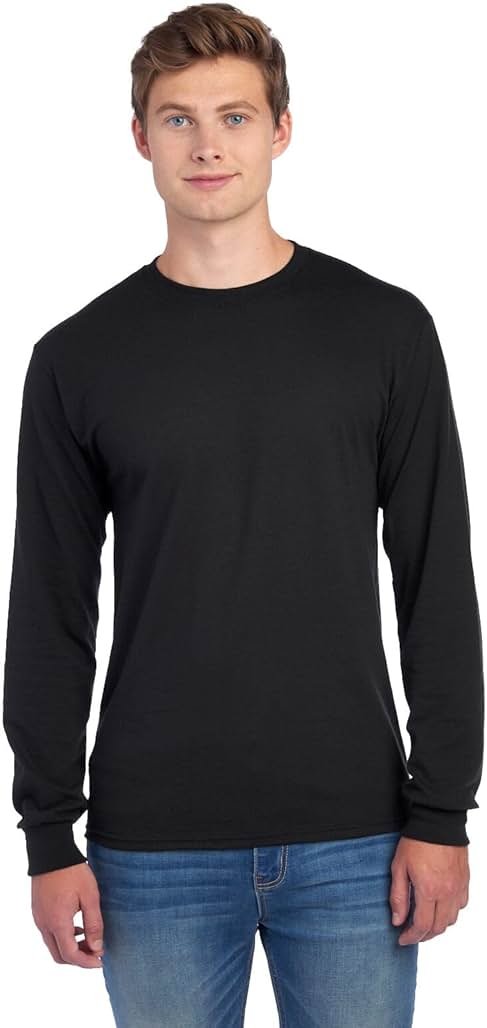Jerzees Men's Dri-Power Cotton Blend Long Sleeve Tees, Moisture Wicking, Odor Protection, UPF 30+, Sizes S-3x - Product Image